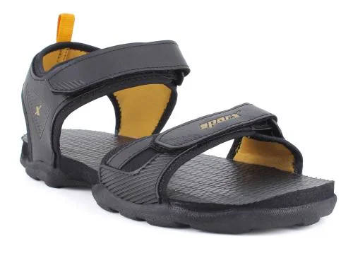 Sparx Men SS-715 Black Golden Floater Sandals
