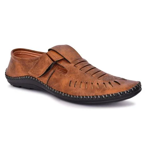 Equila Full Perforated Men's Sandals - TAN