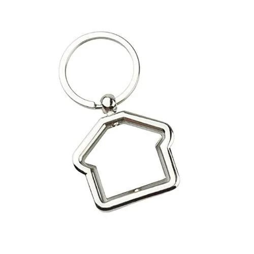 Giftana Home Shape Rotating Silver Metal Keychain for Men and Women, Home or House Metal Keychain for Realtors, Keychain for house, Keychain Holder For Bikes Car Keychains Rings For Gift