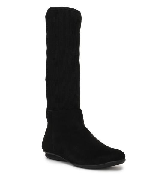 Bruno Manetti Women's Black Calf Length Upside Elastic Boots