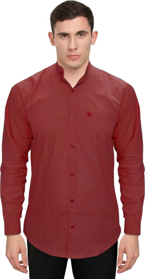Genius Men Solid Casual Maroon Shirt