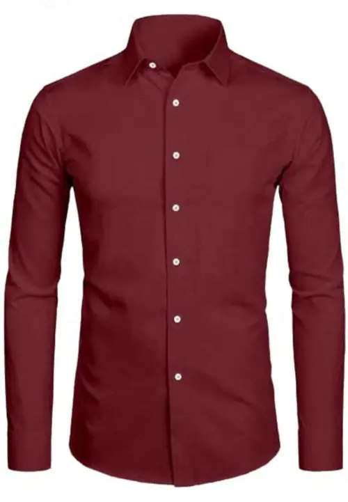 BALESHWAR Man's Solid Slim Fit Casual Shirt for Men (Shirts-RD-L)