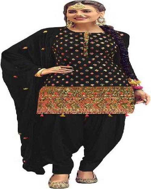 Rahi Fashion Georgette Real Mirror Embroidered Patiala Suit