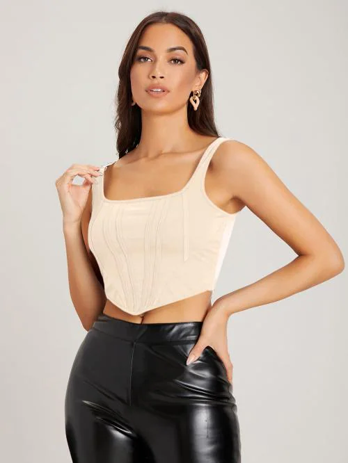 Aahwan Women's Basic Solid Ribbed Tank Top