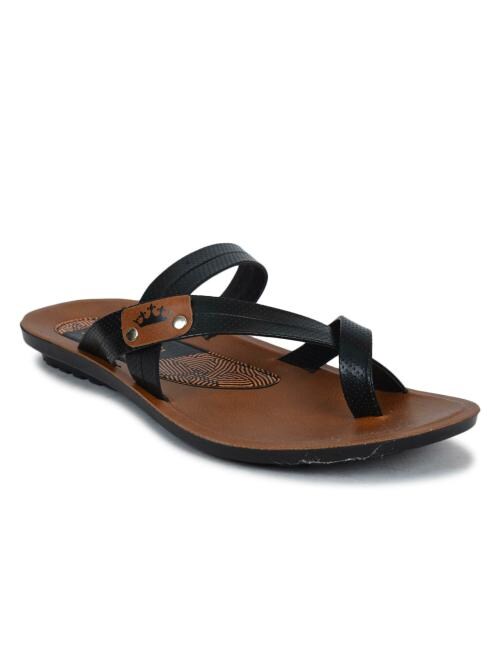 Buy Ajanta Men SANDALS & SLIPPERS BLACK Online at Best Prices in India
