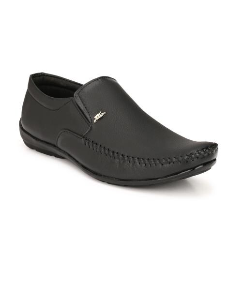 Lee Peeter Synthetic Leather Black Formal Shoes For Men