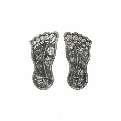 ELOISH Pure 999 Silver Charan of Maa Laxmi Ji for Home, Office Mandir, Temple, Puja - Pooja.