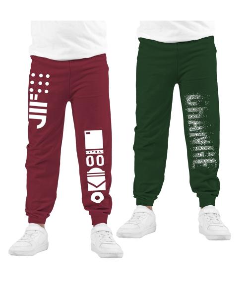 KYDA KIDS Boys Cotton Printed Pack of 2 Track Pants - Multicolor