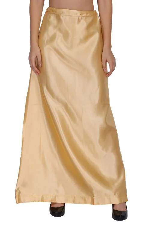 CHITKARA Women Gold Solid Satin Blend Single Petticoat