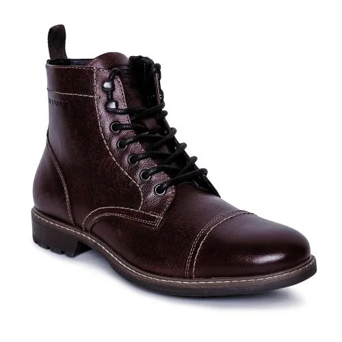 Red Tape Black Ankle Length Boots for Men