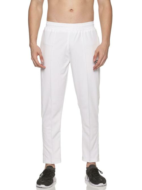 HPS Sports Men White Polyester Solid Track Pants (XL)