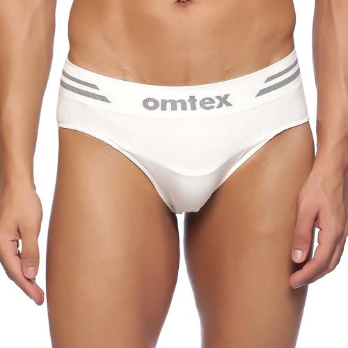 Omtex Seamless Shorts with Inner Pockets for Abdomen Guard Suitable for All Kinds of Sports and Training Activities White - Medium