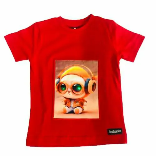 Babyola - Boys Cotton Red LED Headphone Lighting T-Shirt Shine Bright for Your Little Sunshine | Kids Boys Funky Tshirt | 4-5 Y