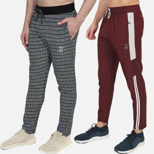 XOHY Track Pant for Men - Regular Fit Track Pants with Unique Design for Maximum Style & Comfort - Everyday Use Lowers for Men Pack of-2