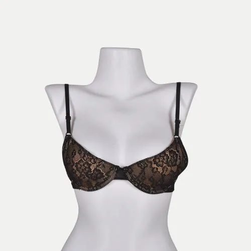 Rad Prix Women - Black Lace trimming Push up Bra
