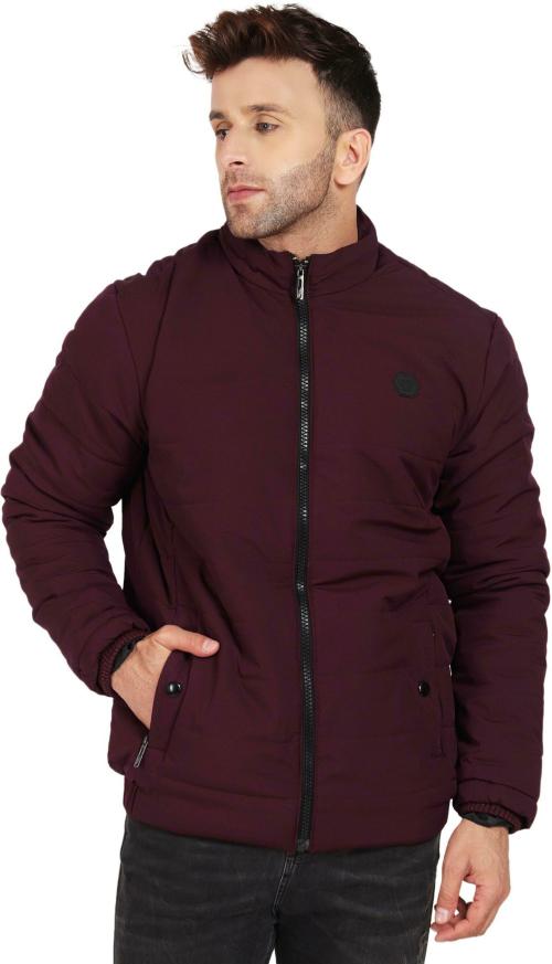 AD & AV Men Maroon Solid Synthetic Single Jacket