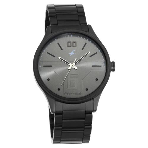 Fastrack Analog Dial Grey Band Black Bare Basics Watch-3247Nm02 For Men