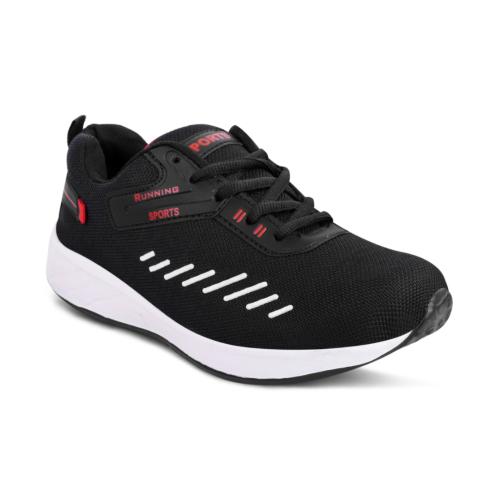 H Fashion Black and Red Sport Shoes For Men