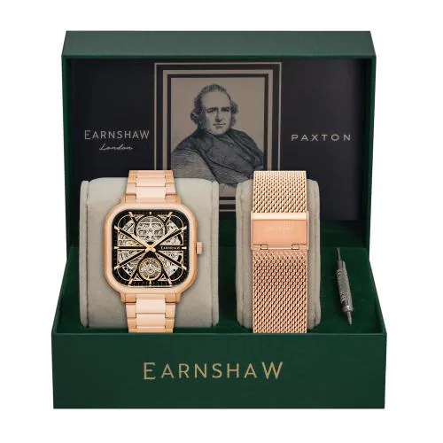 EARNSHAW PAXTON Limited Edition Skeleton Automatic Watch For Men with Additional Strap - ES-8211-55