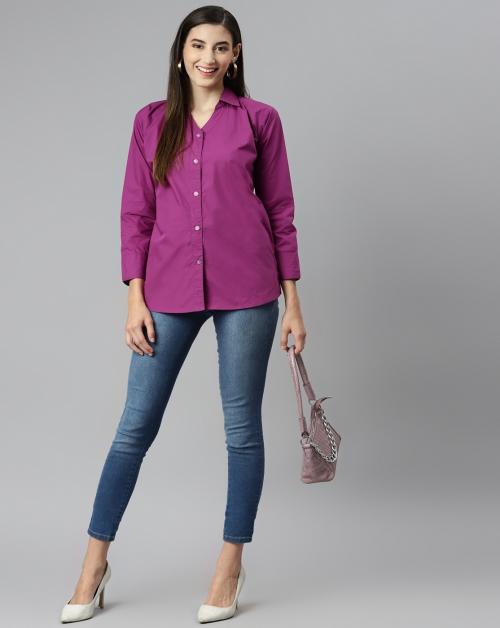 Aarika Women's Purple Color Shirt