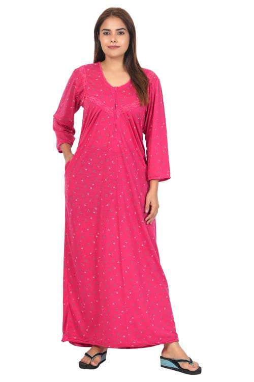 Buy D4DGee Women's Hosiery Cotton Sinker Fabric Nightwear Nightdress