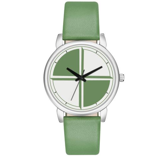 Zabby Allen MT-357 Green Genuine Leather Belt Slim Dial Women Analog Watch For Girls