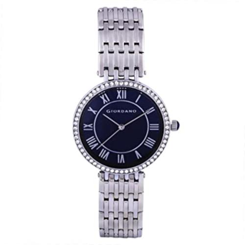 Giordano Analog Blue Dial Silver Strap Watch For Women