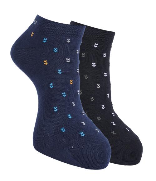 Force NXT BY Dollar Socks for Men Solid Ankle Length Cotton Socks, Free Size, Pack of 2 (Multicoloured)