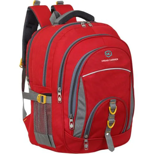 Urban Carrier Red Polyester Laptop Backpack, 45 L|Laptop Bag|College Backpack|School Bag