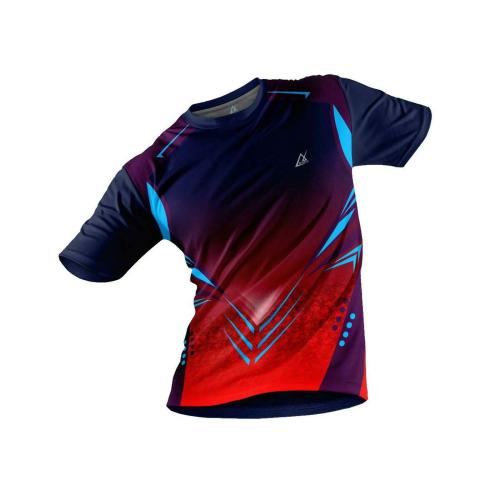 JJ TEES Polyester Half Sleeve Jersey with Round Collar and Digital Print All Over for Men (Color: Multicolor and Navy Blue)