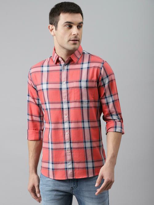 Buy Dennis Lingo Men's Slim Fit Cotton Checkered Full Sleeves Casual