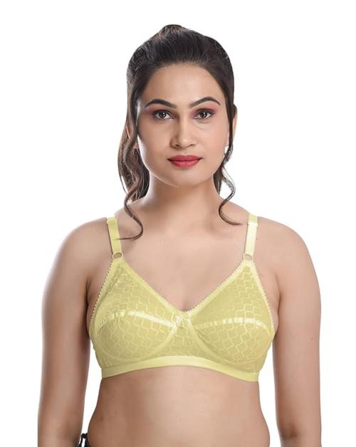 MISSVALENTINEWomen's nonpadded fullcoverage Self Design Cotton Bra-Chavi-Skin-(38) Pack of 1