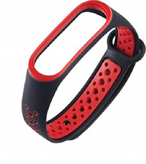 Askovid Black And Red Two Tone Multi Holes Design Replace Smart Band Strap