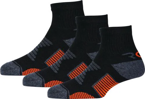 RC. ROYAL CLASS Men's Ankle Length Cushion Terry Organic Combed Cotton Sports Socks (Pack of 3 Pairs)(Free Size)(Black)