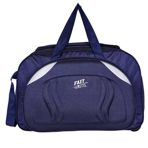 Fast Travel Light Weight Tuff Quality With Wheels Men And Women Blue Nylon Strolley Duffle Bag 45 L