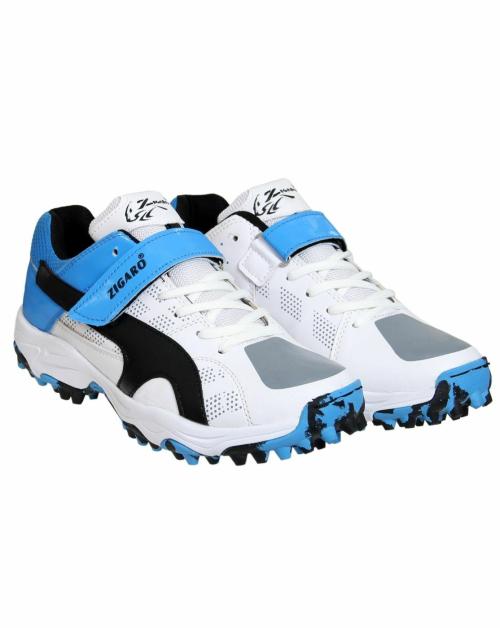 Zigaro Acer Velcro Blue Cricket Shoes For Men