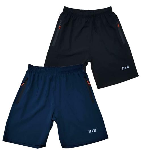 Buttons & Bows Men's Relax fit/Dry Fit Shorts/Knickers with 02 Zip Pocket/Light Weight Quick Dry/Regular Fit/Machine Wash -02 Pieces- Black & Navy Blue