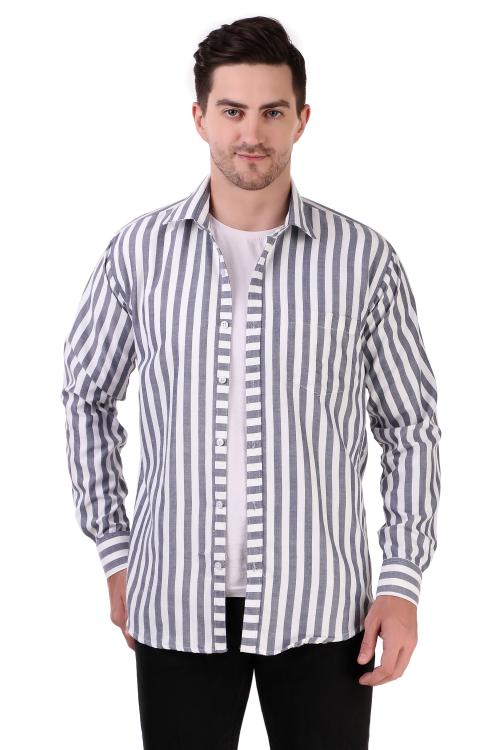 Tiger Claw Men Regular Fit Striped Built-up Collar Casual Shirt