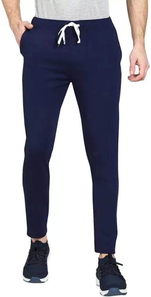 Buy AASHI FASHIONS Men Solid Dark Blue Track Pants Online at Best ...