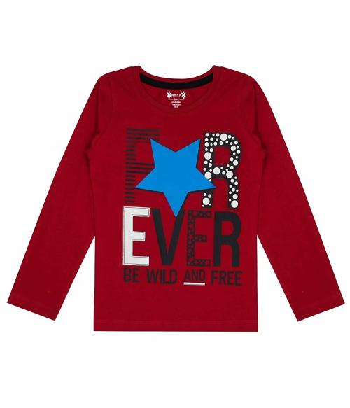 KYDA KIDS Girls Cotton Full Sleeve Printed Pack of 1 T-Shirt