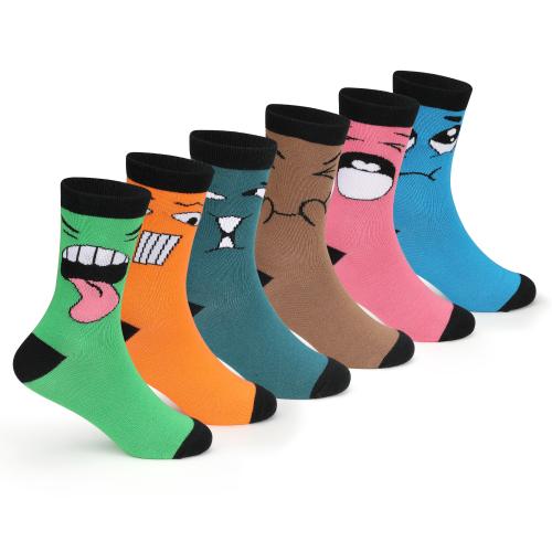 Supersox kids Boys Socks Ankle Length with Cute Funny Design Compact Combed Cotton Combo Pack of 6 Available Size - 5-6 years / 7-8 years / 9-10 years / 11-12 years
