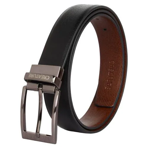 Creature Men's Reversible Leather Formal Belts(Color-Black/Brown||BL-025)