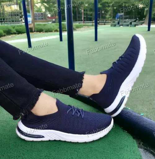 Fabbmate Trendy Memory Foam Walking Running Sports Shoes for Women Blue