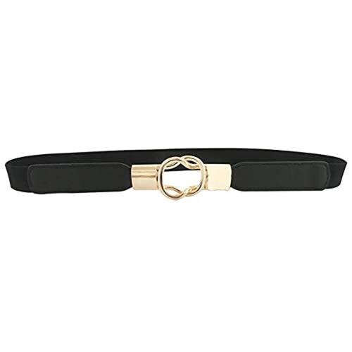REDHORNSElegant Design Women's Elastic Waist Belt For Dresses Black