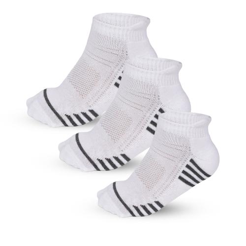 Spongy Ankle Socks for Men| Made With Durable Breathable Cotton I Ideal for Casual Wear I Running I Sports I WHITE-Pack of 3pcs I Free Size