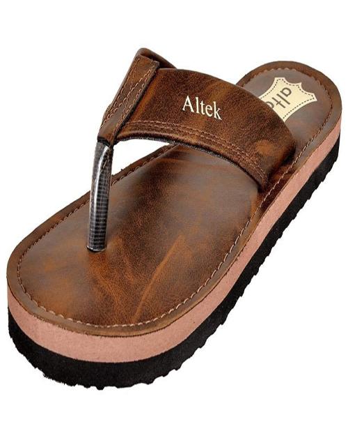 Altek Brown Slippers for Men