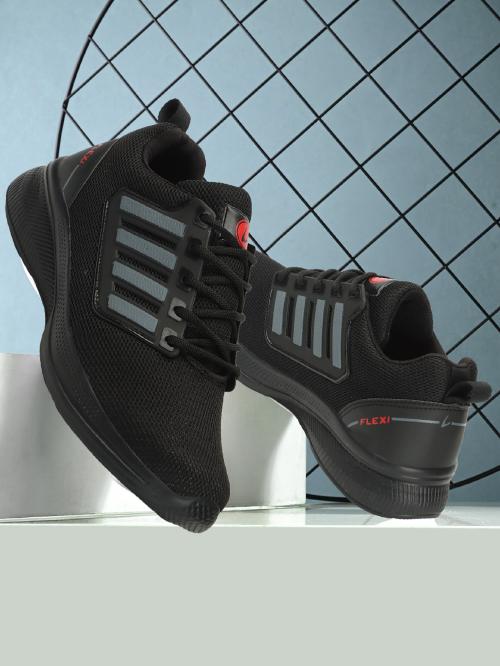 CLYMB Men's Flexi 4 Black Mesh Lace-Ups Walking/Outdoor/Gym & Traning/Running Sports Shoes