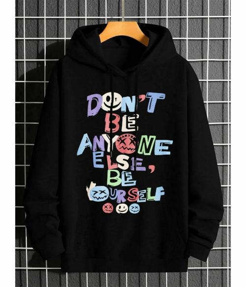 Smartees Black Hoodedneck Casual Tshirt for Men