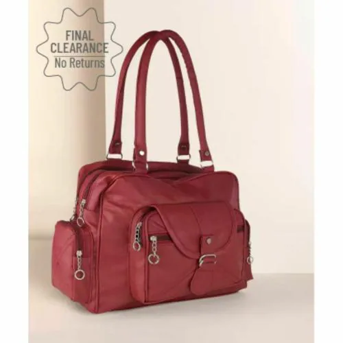 Ritupal Collection Maroon Women Synthetic Leather Satchel Bag