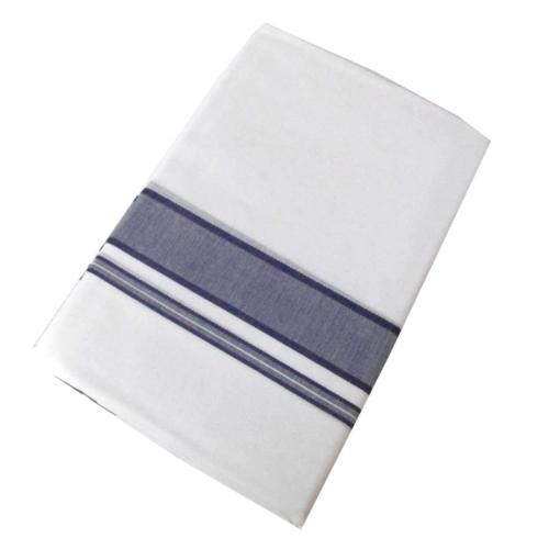 Buy KITEX Men White and Navy Blue Pure Cotton Double Dhoti with Border